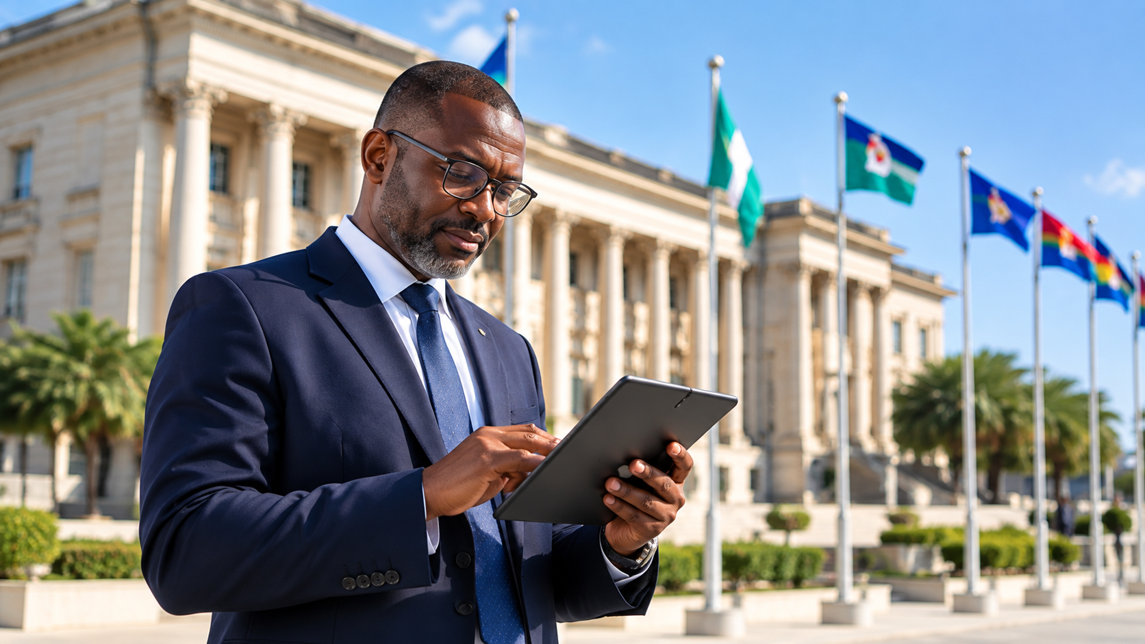 Government official using a digital device